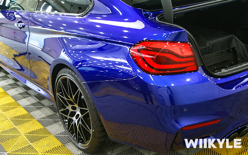 蓝色宝马M4选择WIIKYLE漆面保护膜施工案例展示图（10）