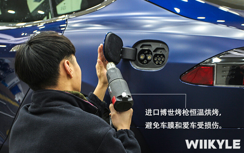 蓝色特斯拉MODEL S WIIKYLE隐形车衣贴膜案例（图十一）