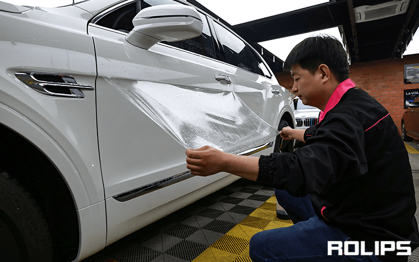 宾利车贴ROLIPS隐形车衣的过程