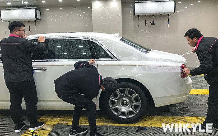 劳斯莱斯古思特在上海汽车贴膜店施工~（图七）